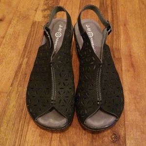 J-41 vegan leather wedge/heels